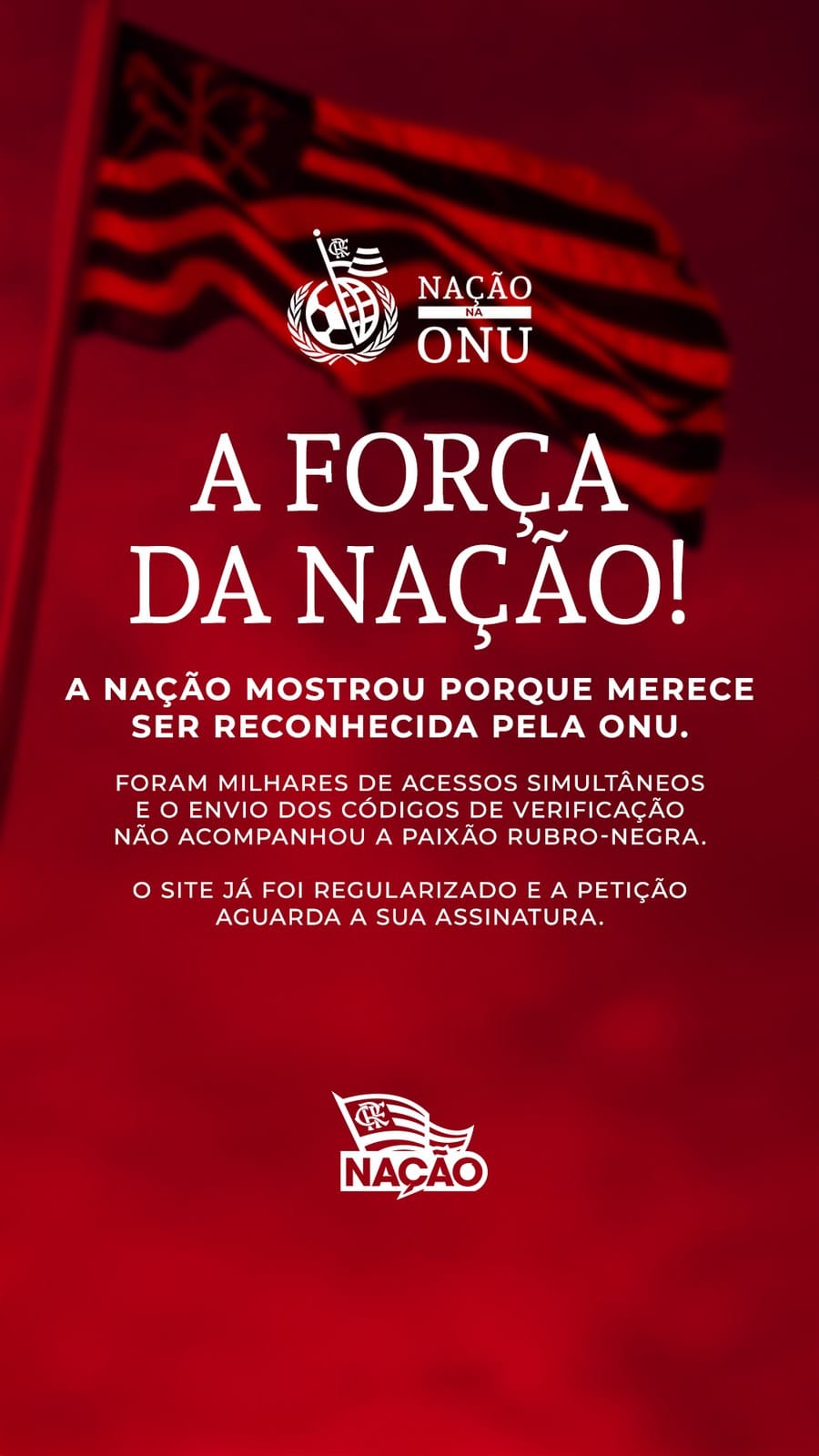 Story: a força da Nação, sobre os milhares de acessos simultâneos à petição